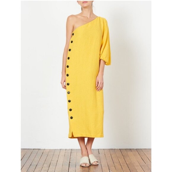 Mara Hoffman Emilie One Shoulder Button Detail Dress - Picture 1 of 7